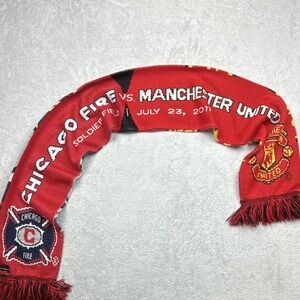 Ruffneck Scarves Chicago Fire vs Manchester United Soccer Scarf Red